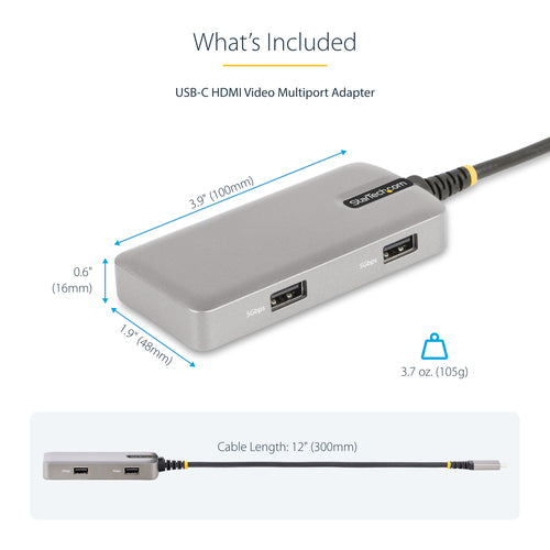 STARTECH.COM USB-C MULTIPORT ADAPTER HDMI/GBE, WORKS WITH CHROMEBOOK (WWCB) 3 YR