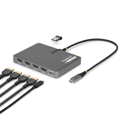 QUAD-USB-HDMI-ADAPT - STARTECH.COM USB-C QUAD-MONITOR WORKSTATION ADAPTER 4K 60HZ HDMI, 3 YR
