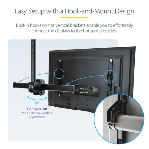 FPCEILBTB - STARTECH.COM DUAL TV CEILING MOUNT, HANGING 2 SCREEN VESA POLE MOUNT FOR 32