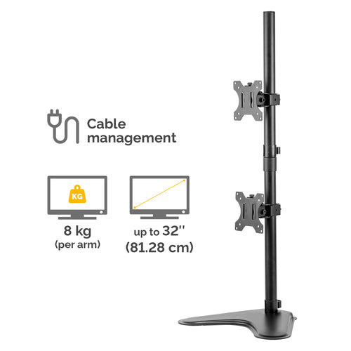 8044001 - Fellowes Monitor Arm Professional Freestanding Dual Stacking