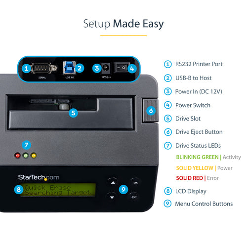 StarTech.com SDOCK1EU3P - USB 3.0 STANDALONE DRIVE ERASER DOCK