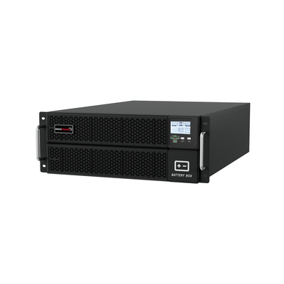 RackPower 6kVA/6kW Rack-Mounted Online UPS, 4RU, Single Phase 230V/50Hz. Includes16x 9Ah/12V Batteries.