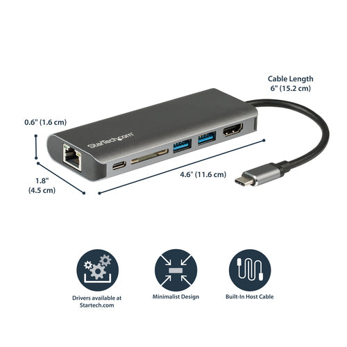 StarTech.com DKT30CSDHPD3 - Adapter Multiport USB C - HDMI - SD PD
