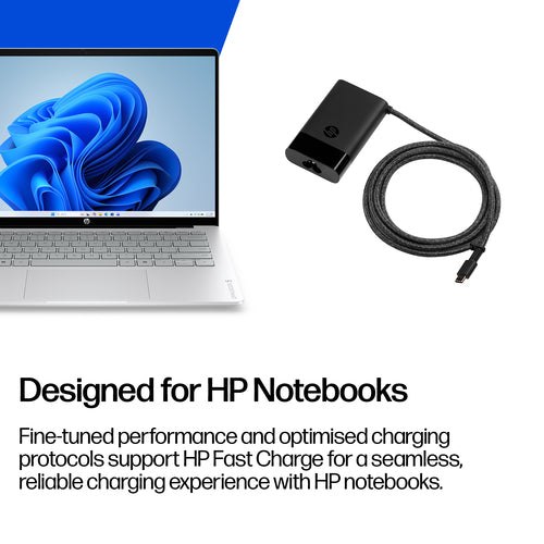 HP Power Adapter AC 65W USB-C Output - C6 3-Pin AC Input - Slim Travel