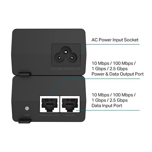 POE260S - TP-Link PoE260S Power Over Ethernet Injector Adapter 2.5Gb PoE+