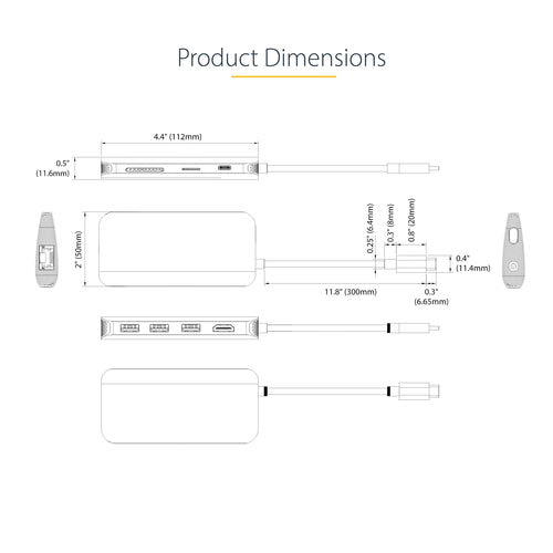STARTECH.COM USB-C MULTIPORT ADAPTER - 4K HDMI - PD 3YR