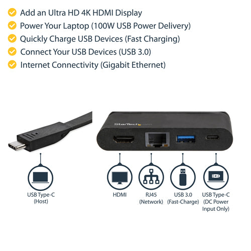 StarTech.com DKT30CHCPD - Multiport Adapter USB C - HDMI - 2x USB