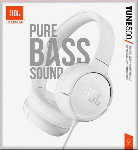 Harman JBLT500WHT - JBLT500 WIRED ON-EAR HEADPHONES WHITE