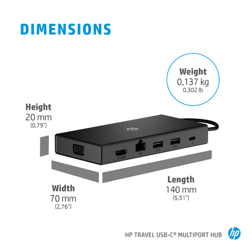 3PN48AA - HP Power Adapter AC 65W USB-C Output - C6 3-Pin AC Input - Slim Travel