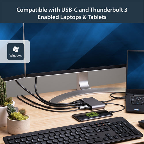 StarTech.com DK30C2HAGPD - USB C Multiport Adapter - Dual HDMI - PD