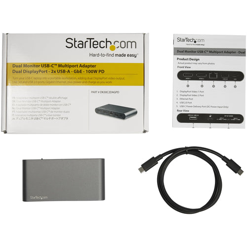 StarTech.com DK30C2DAGPD - USB C Multiport Adapter - Dual DP - PD