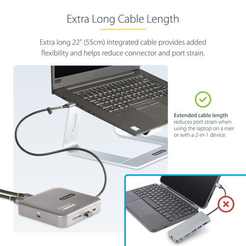 STARTECH.COM USB C MULTIPORT ADAPTER, DUAL 4K 60HZ HDMI, 10GBPS USB HUB, PD 3 YR