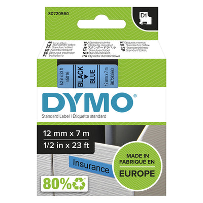 S0720560 - Dymo Blk on Blue 12mmx7m Tape