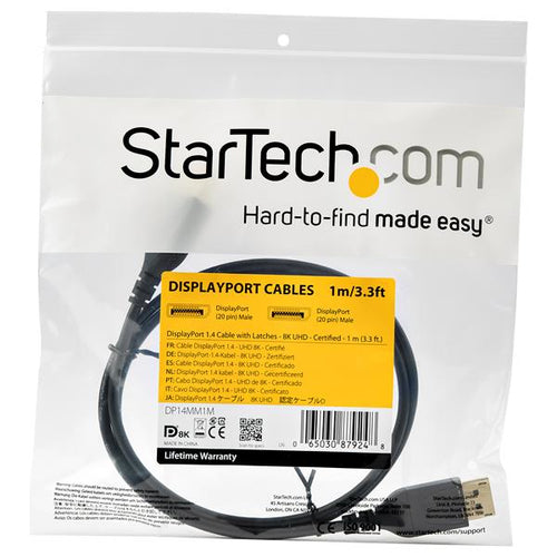 StarTech.com DP14MM1M - Cable - DisplayPort 1.4 - 1m 3.3 ft