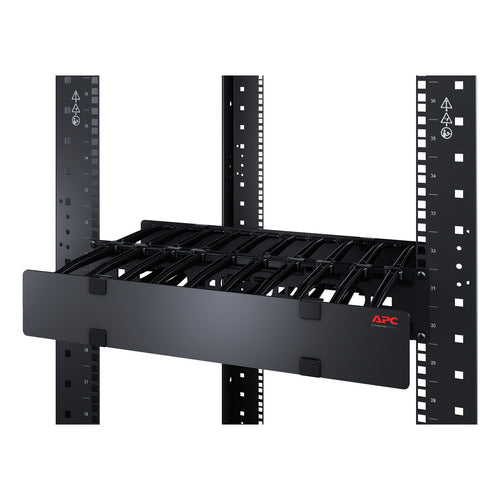 APC (AR8602A) HORIZONTAL CABLE MANAGER, 1U X 4" DEEP, SINGLE-SIDED W COVER