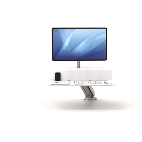 8081701 - Fellowes Lotus RT Single Monitor Sit Stand Workstation White