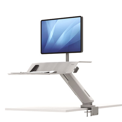 8081701 - Fellowes Lotus RT Single Monitor Sit Stand Workstation White