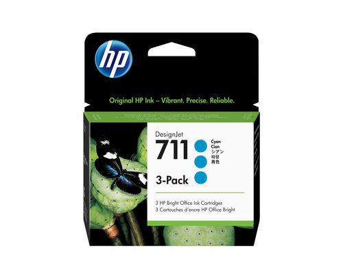 CZ134A - HP 711 29ml x 3Pack Cyan Ink Cartridge