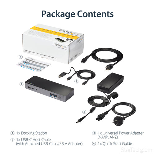 StarTech.com DK30C2DPPD - DOCK USB-C & USB 3.0 - DUAL 4K - 60W PD