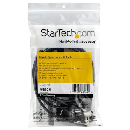StarTech.com LTLOCKKEY - Cable Lock - Keyed - Push-to-Lock Button