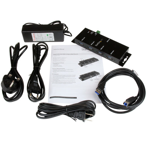 ST4300USBM - STARTECH.COM 4 PORT USB 3.0 HUB (USB-A) - METAL INDUSTRIAL HUB - MOUNTABLE 2 YR