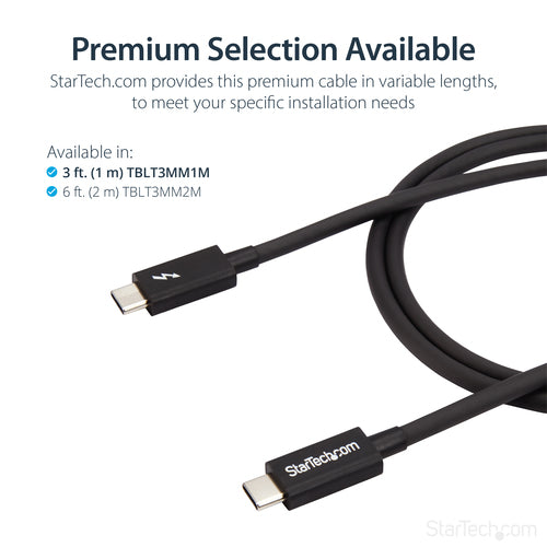 StarTech.com TBLT3MM1M - 1m Thunderbolt 3 (20Gbps) USB-C Cable -