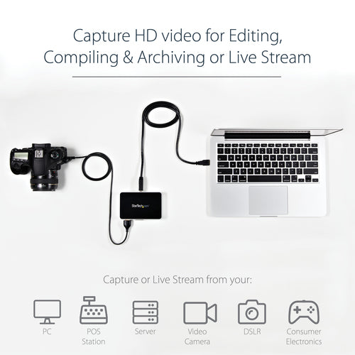 USB3HDCAP - STARTECH.COM USB 3.0 VIDEO CAPTURE DEVICE - HDMI / DVI / VGA - 1080P 60FPS 2 YR