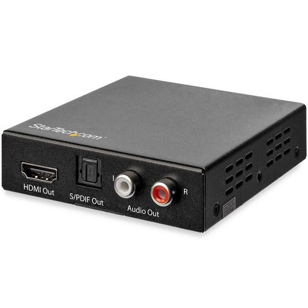 StarTech.com HD202A 4K 60Hz HDMI Audio Extractor HDMI Audio De-embedder - HDR - Toslink Optical Audio - Dual RCA Audio