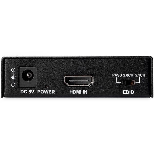 StarTech.com HD202A 4K 60Hz HDMI Audio Extractor HDMI Audio De-embedder - HDR - Toslink Optical Audio - Dual RCA Audio