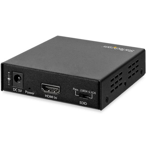 StarTech.com HD202A 4K 60Hz HDMI Audio Extractor HDMI Audio De-embedder - HDR - Toslink Optical Audio - Dual RCA Audio