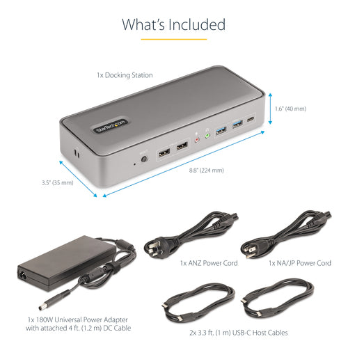 STARTECH.COM DUAL-LAPTOP USB-C KVM DOCKING STATION, DUAL 4K60HZ DP, GBE, PD 3 YR
