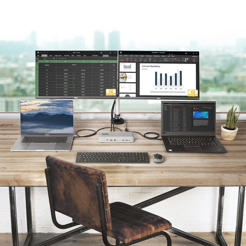 STARTECH.COM DUAL-LAPTOP USB-C KVM DOCKING STATION, DUAL 4K60HZ DP, GBE, PD 3 YR