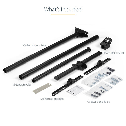 StarTech.com FPCEILPTBLP - Ceiling TV Mount - Long Pole - Steel