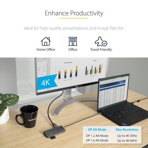 STARTECH.COM USB-C MULTIPORT ADAPTER - 4K HDMI - PD 3YR