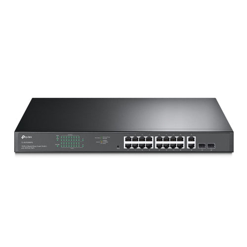 TL-SG1218MPE - TP-Link TL-SG1218MPE 16-Port Gigabit Easy Smart PoE+ Switch with 2 x SFP, 16-Port PoE+ (Max 192W), Rackmount Kit Included