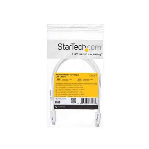 StarTech.com TBLT3MM1MW - 1m Thunderbolt 3 Cable 20Gbps - White