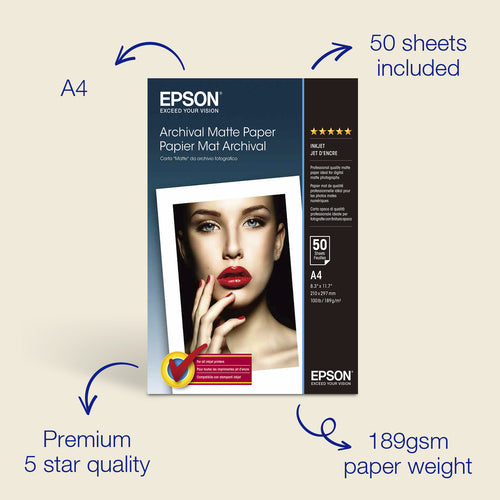Epson C13S041342 - S041342 ARCHIVAL MATTE PAPER A4