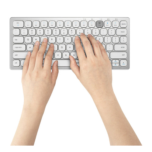 K75504US - KENSINGTON MULTI-DEVICE DUAL WIRELESS COMPACT/TRAVEL KEYBOARD, WIN/IOS/MAC, WHITE, 3Y