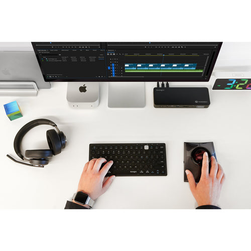 K75502US - KENSINGTON MULTI-DEVICE DUAL WIRELESS COMPACT/TRAVEL KEYBOARD, WIN/IOS/MAC, BLACK, 3Y