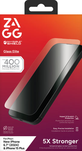 Zagg InvisibleShield iPhone 16 Plus/15 Plus Screen Glass Elite