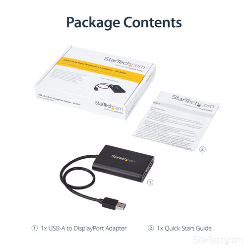StarTech.com USB32DP24K60 - Adapter USB to Dual DisplayPort 4K 60Hz