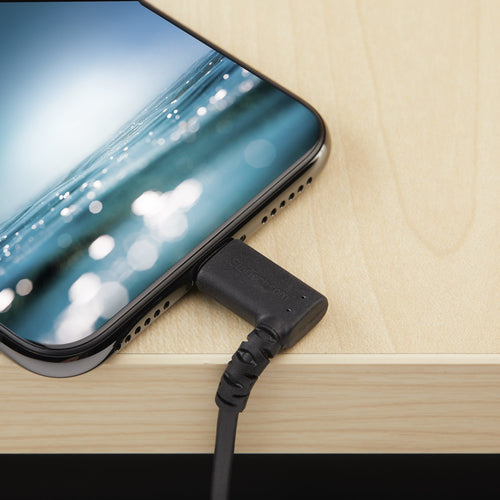 StarTech.com RUSBLTMM1MBR - Cable - Black Angled Lightning to USB 1m