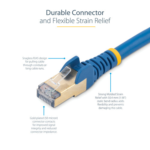 STARTECH.COM 1M BLUE CAT6A ETHERNET CABLE - SHIELDED (STP), LTW