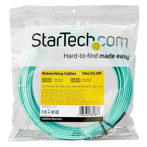 StarTech.com 450FBLCLC10 - Cable - 10m OM4 LC/LC Fiber Optical Cord