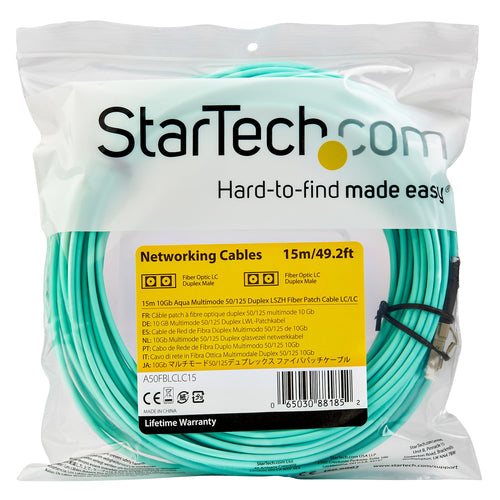 StarTech.com A50FBLCLC15 - Cable - 15m OM3 LC/LC Fiber Optical Cord