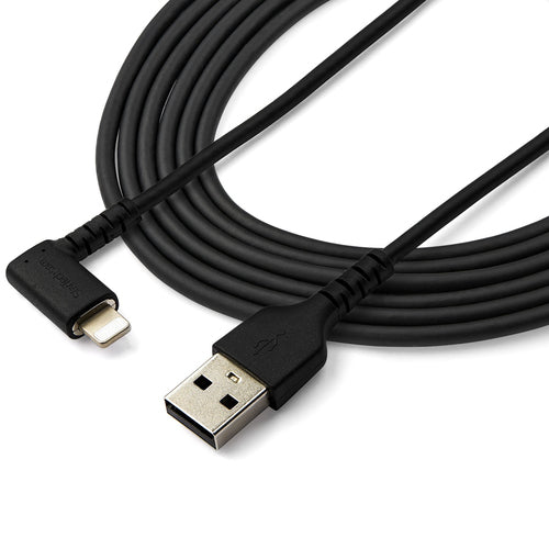 StarTech.com RUSBLTMM2MBR - Cable - Black Angled Lightning to USB 2m