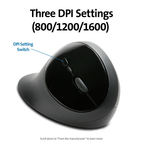 KENSINGTON K75404WW - PRO FIT ERGONOMIC WIRELESS MOUSE - BLACK