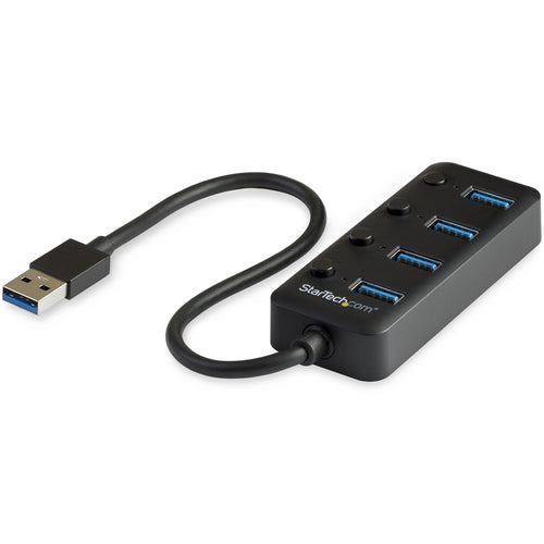 StarTech.com HB30A4AIB - Hub - USB 3 4-Port with On/Off Switches