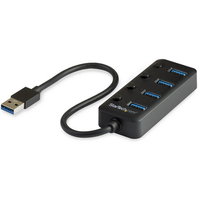 StarTech.com HB30A4AIB - Hub - USB 3 4-Port with On/Off Switches