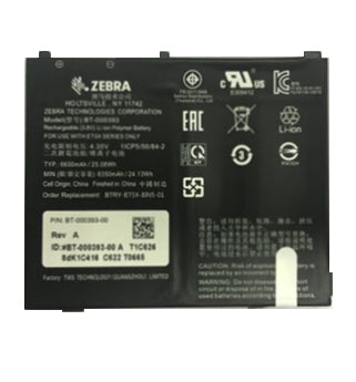 Zebra BTRY-ET5X-8IN5-01 BATTERY PACK LITHIUM POLYMER 6440 MAHR / 3.8 V / 24.4 WHR ET51 OR ET56 8IN ANDROID ONLY REPLACEMENT INTERNAL BATTERY